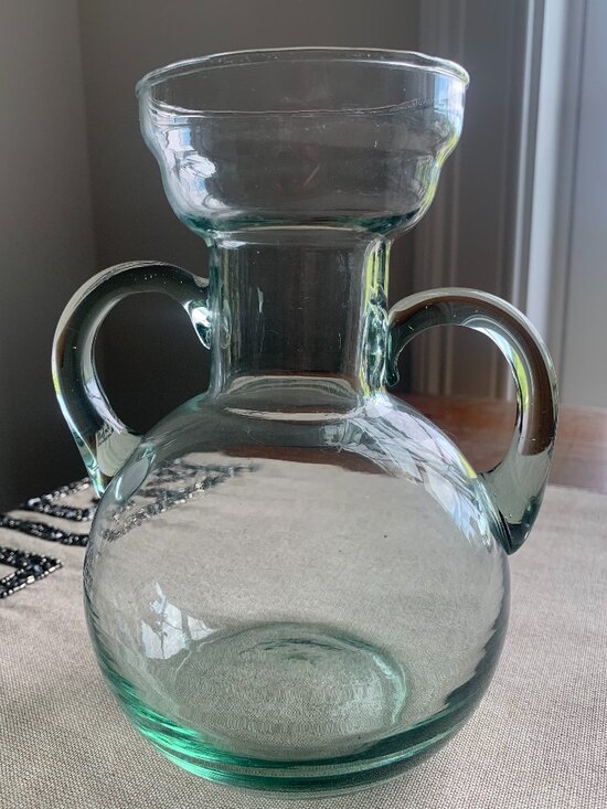 Other - Vintage Hand Blown Glass Vase with Handles—Spain